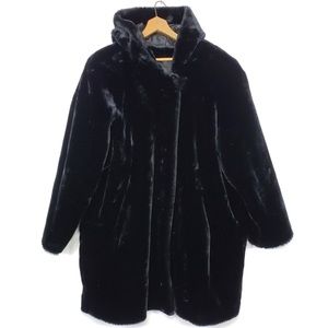 Hooded Faux Fur Jacket Coat